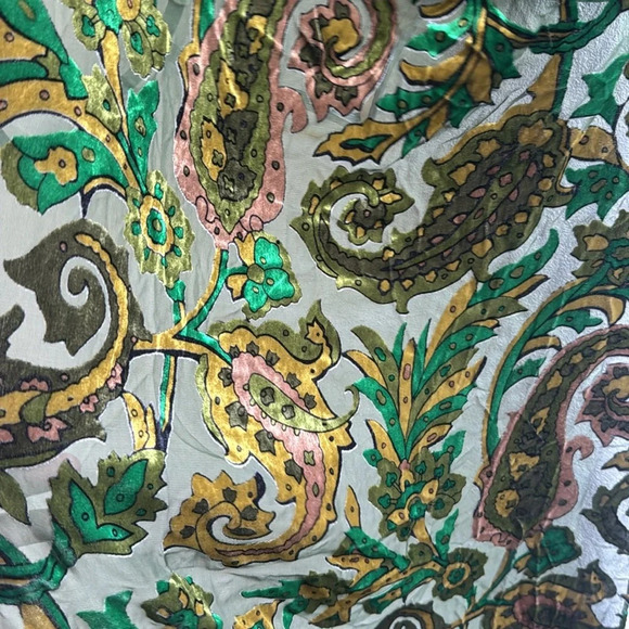 Cynthia Rowley Green Paisley Velvet Burnout Scarf - Picture 6 of 9